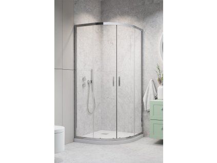 Radaway Alienta A čtvrtkruhový sprchový kout 90 x 90 x 190 chrom transparent 10229090-01-01