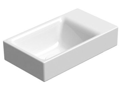 GSI NUBES keramické umyvadlo na desku 40 x 23 cm bez otvoru bez přepadu Extra Glaze bílá 9636011