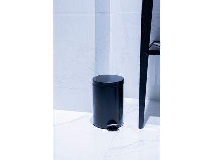 21577 pedalovy odpadkovy kos 3l kov cerna barva