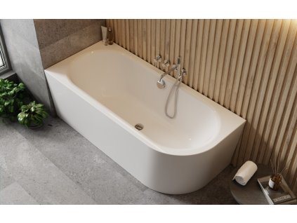 25808 volne stojici vana avita a line bila sifon s napoustenim prepadem