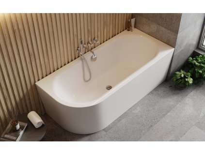 28513 volne stojici vana avita a line bila sifon s napoustenim prepadem