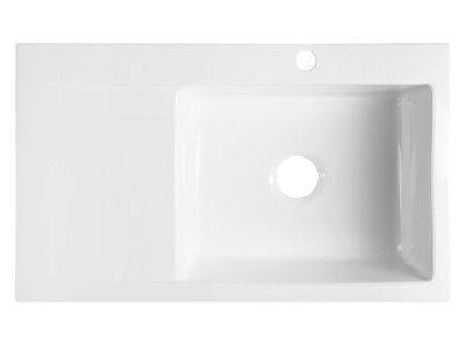 Sapho Avoria kuchyňský keramický dřez s odkapem 86 x 51 cm bílá 55086