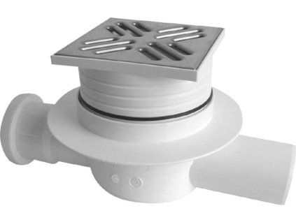 Bruckner podlahová vpust 105 x 105 mm průběžná mřížka nerez 183.026.0
