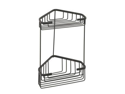 Gedy Smart dvoupatrová rohová police 20 x 32,5 x 15,1 cm černá 2482-14