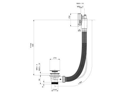 Polysan MARBLE vanová souprava s napouštěním bovden délka 800 mm bílá 11052.10