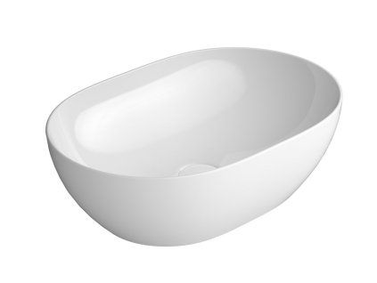 GSI Pura umyvadlo na desku 50 x 35 cm bez otvoru pro baterii bez přepadu keramické bílá Extra Glaze 886011