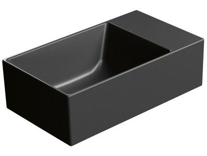 GSI Kube X umyvadlo 40 x 23 cm bez otvoru pro baterii bez přepadu keramické černá mat 9484026