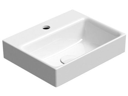 GSI Nubes umyvadlo 40 x 32 cm s otvorem pro baterii bez přepadu keramické bílá Extra Glaze 9684111