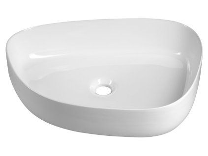 Aqualine umyvadlo na desku 55 x 42 cm bez otvoru pro baterii bez přepadu keramiké bílá 55421