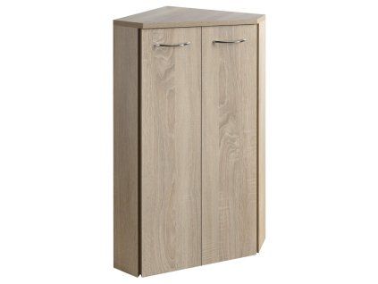 Aqualine Keramia Fresh koupelnová doplňková skříňka rohová 35 x 78 x 35 cm dub platin 50323