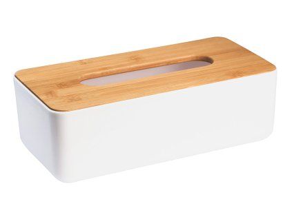 Aqualine Snow zásobník na papírové kapesníky bílá bambus 3763