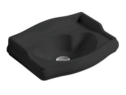 Kerasan Retro keramické umývátko 41 x 30 cm bez otvoru pro baterii černá mat 103331