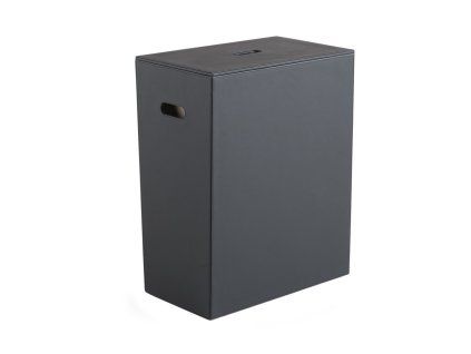 Gedy Luxury koš na prádlo 49,5 x 61,8 x 29 cm koženka černá 103714