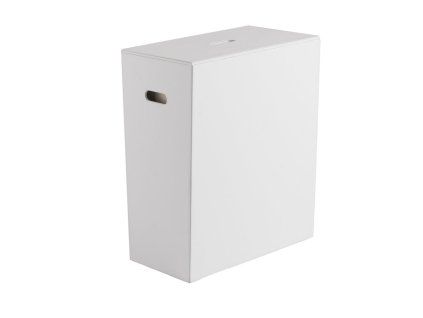 Gedy Luxury koš na prádlo 49,5 x 61,8 x 29 cm koženka bílá 103702