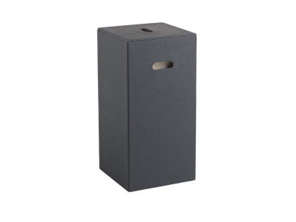 Gedy Luxury koš na prádlo 30 x 61,8 x 30 cm koženka černá 103614