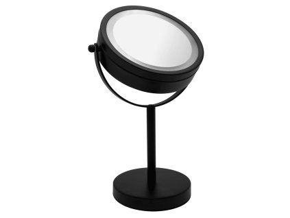 Ridder Daisy kosmetické zrcátko na postavení LED 150 mm oboustranné černá 03111010