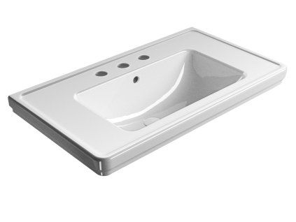 GSI Classic keramické umyvadlo 90 x 50 cm 3 otvory pro baterii s přepadem keramické bílá ExtraGlaze 8788311