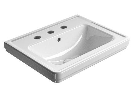 GSI Classic keramické umyvadlo 60 x 46 cm 3 otvory pro baterii s přepadem keramické bílá ExtraGlaze 8731311