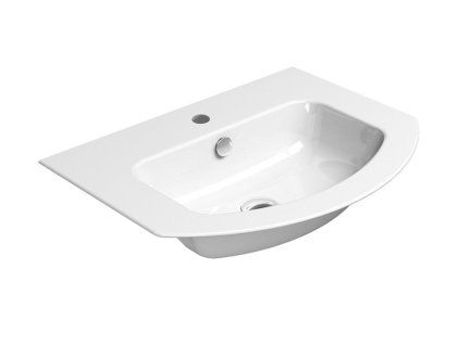 GSI Pura keramické umyvadlo 62 x 48 cm Slim oblé s otvorem pro baterii s přepadem keramické bílá ExtraGlaze 8827111