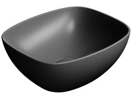 GSI Nubes keramické umyvadlo na desku 40 x 35 cm bez otvoru pro baterii bez přepadu keramické černá mat 978526