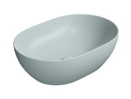 GSI Pura umyvadlo na desku 50 x 35 cm bez otvoru pro baterii bez přepadu keramické ghiaccio mat modrá 886015