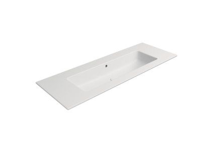 GSI Pura obdélníkové umyvadlo Slim 122 x 46 cm bez otvoru pro baterii s přepadem keramické bílá mat 8887009