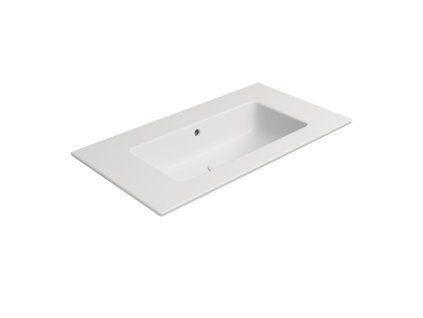 GSI Pura obdélníkové umyvadlo Slim 82 x 46 cm bez otvoru pro baterii s přepadem keramické bílá mat 8885009