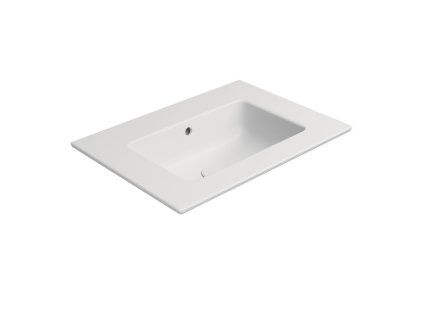GSI Pura obdélníkové umyvadlo Slim 62 x 46 cm bez otvoru pro baterii s přepadem keramické bílá mat 8884009