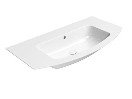 GSI Pura obdélníkové umyvadlo Slim 102 x 52 cm bez otvoru pro baterii s přepadem keramické bílá ExtraGlaze 8825011