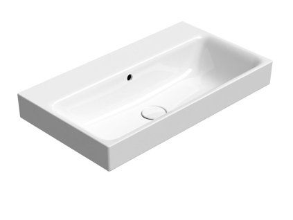GSI Nubes obdélníkové umyvadlo 70 x 40 cm bez otvoru pro baterii s přepadem keramické bílá ExtraGlaze 9687011