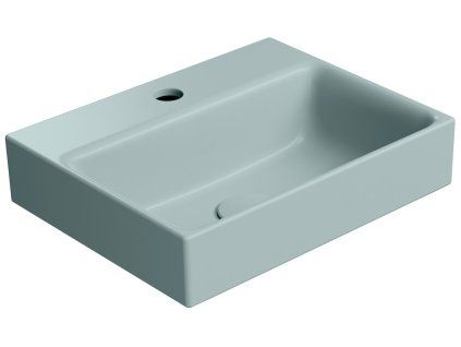 GSI Nubes umyvadlo 40 x 32 cm s otvorem pro baterii bez přepadu keramické ghiaccio mat modrá 9684115