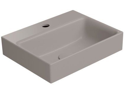 GSI Nubes umyvadlo 40 x 32 cm s otvorem pro baterii bez přepadu keramické tortora mat šedá 9684105