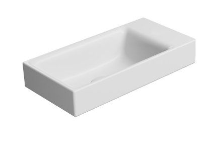 GSI Nubes obdélníkové umyvadlo 50 x 25 cm bez otvoru pro baterii bez přepadu keramické bílá mat 9637009