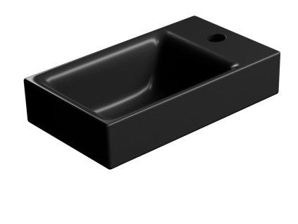 GSI Nubes umyvadlo 40 x 23 cm s otvorem pro baterii bez přepadu keramické černá mat 9636126