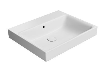 GSI Nubes obdélníkové umyvadlo 60 x 50 cm bez otvoru pro baterii s přepadem keramické bílá mat 9631009