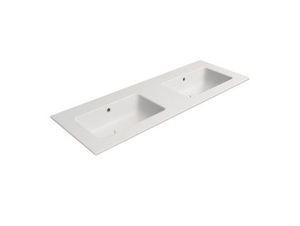 GSI Pura obdélníkové dvojumyvadlo Slim 122 x 46 cm bez otvoru pro baterii s přepadem keramické bílá mat 8888009