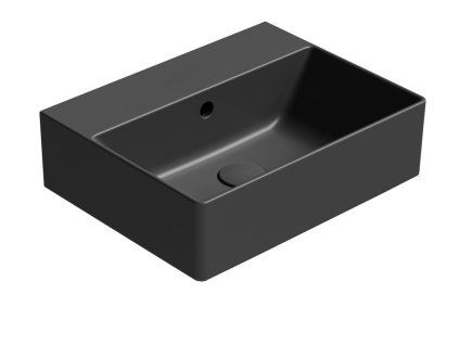 GSI Kube X umyvadlo 45 x 35 cm bez otvoru pro baterii s přepadem keramické černá mat 9485026
