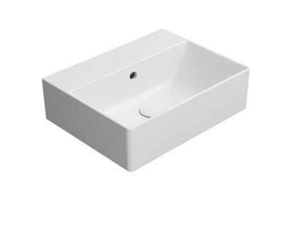 GSI Kube X umyvadlo 45 x 35 cm bez otvoru pro baterii s přepadem keramické bílá mat 9485009