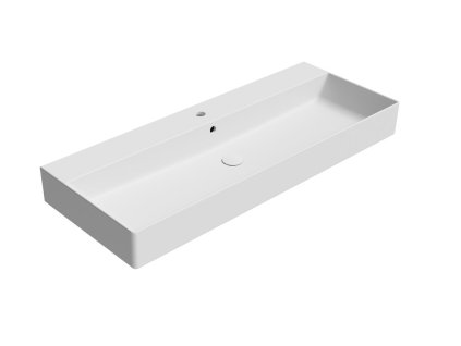 GSI Kube X obdélníkové umyvadlo 120 x 47 cm s otvorem pro baterii s přepadem keramické bílá mat 9424109