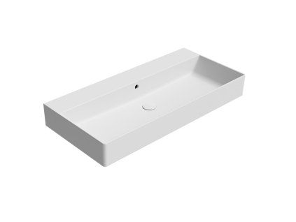 GSI Kube X obdélníkové umyvadlo 100 x 47 cm bez otvoru pro baterii s přepadem keramické bílá mat 9423009
