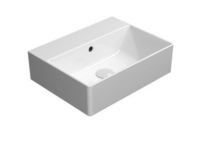 GSI Kube X obdélníkové umyvadlo 45 x 35 cm bez otvoru pro baterii s přepadem keramické bílá ExtraGlaze 9485011