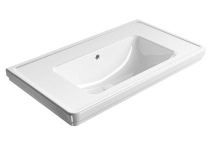 GSI Classic obdélníkové umyvadlo 90 x 50 cm bez otvoru pro baterii s přepadem keramické bílá ExtraGlaze 8788011