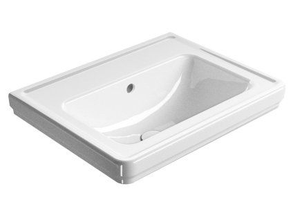 GSI Classic obdélníkové umyvadlo 60 x 46 cm bez otvoru pro baterii s přepadem keramické bílá ExtraGlaze 8731011