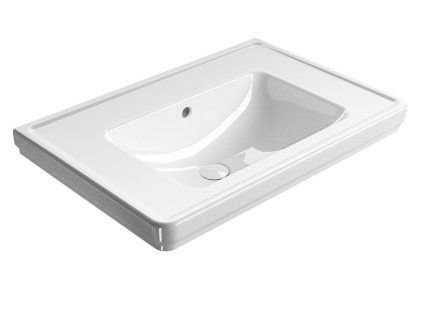 GSI Classic obdélníkové umyvadlo 75 x 50 cm bez otvoru pro baterii s přepadem keramické bílá ExtraGlaze 8787011