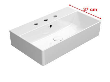 GSI Kube X obdélníkové umyvadlo 60 x 37 cm 3 otvory pro baterii s přepadem keramické bílá ExtraGlaze 9454311