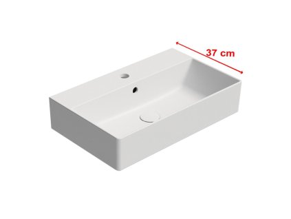 GSI Kube X obdélníkové umyvadlo 60 x 37 cm s otvorem pro baterii s přepadem keramické bílá mat 9454109