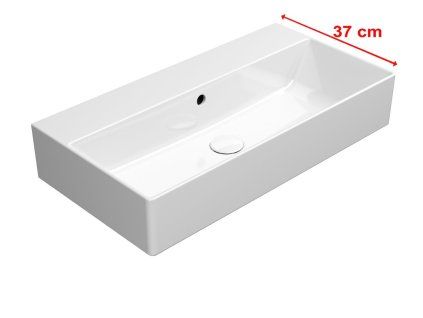 GSI Kube X obdélníkové umyvadlo 70 x 37 cm broušená spodní hrana bez otvoru pro baterii s přepadem keramické bílá ExtraGlaze 94559011