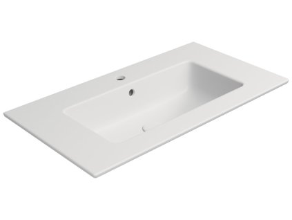 GSI Pura obdélníkové umyvadlo Slim 82 x 46 cm bez otvoru pro baterii s přepadem keramické bílá mat 8885109