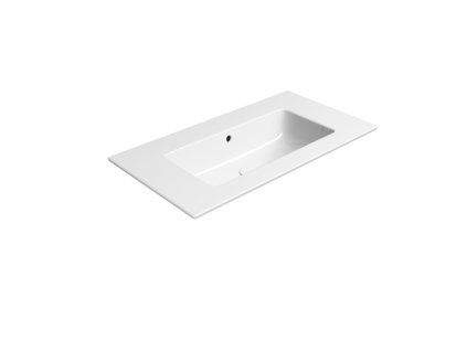 GSI Pura obdélníkové umyvadlo Slim 82 x 46 cm bez otvoru pro baterii s přepadem keramické bílá ExtraGlaze 8885011