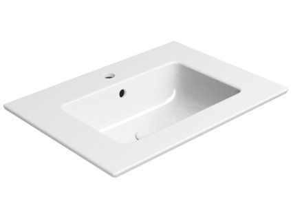 GSI Pura obdélníkové umyvadlo Slim 62 x 46 cm s otvorem pro baterii s přepadem keramické bílá ExtraGlaze 8884111